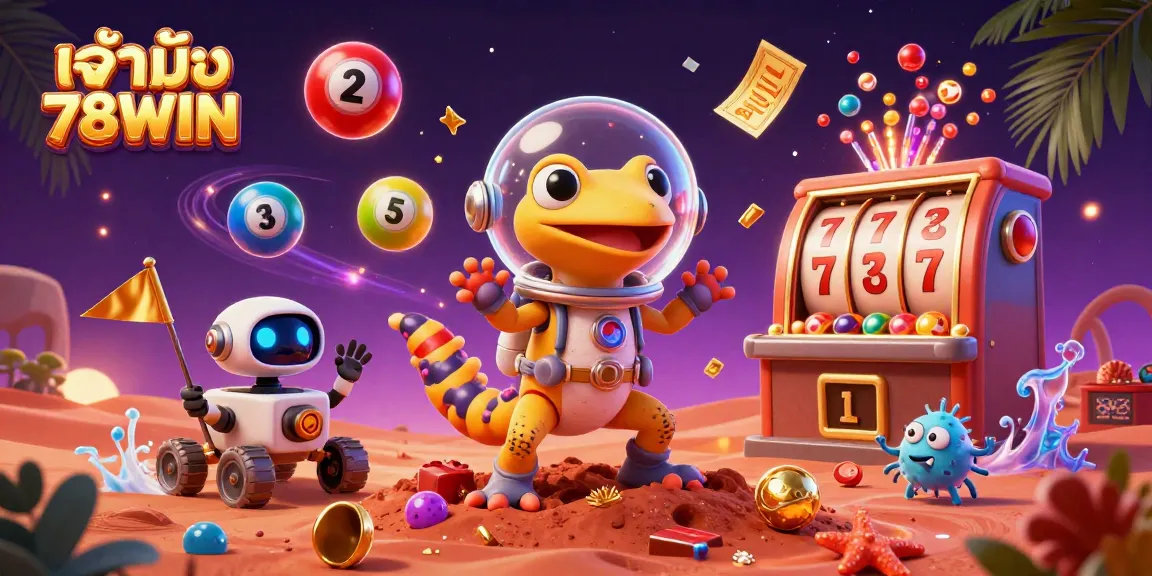 Engage with exciting gaming at เจ้ามือ 78WIN featuring vibrant slots, dynamic jackpots, and unique alien characters.