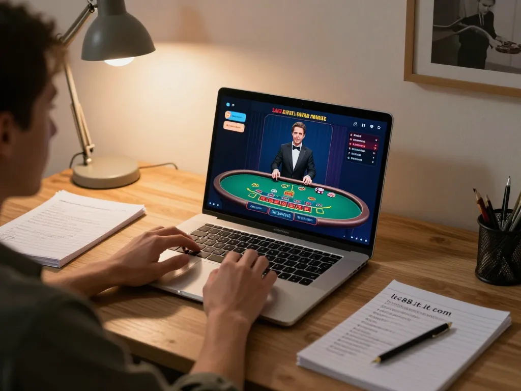 Experience thrilling live casino action at https://lc88.it.com/ with immersive blackjack gameplay in a cozy home setup.