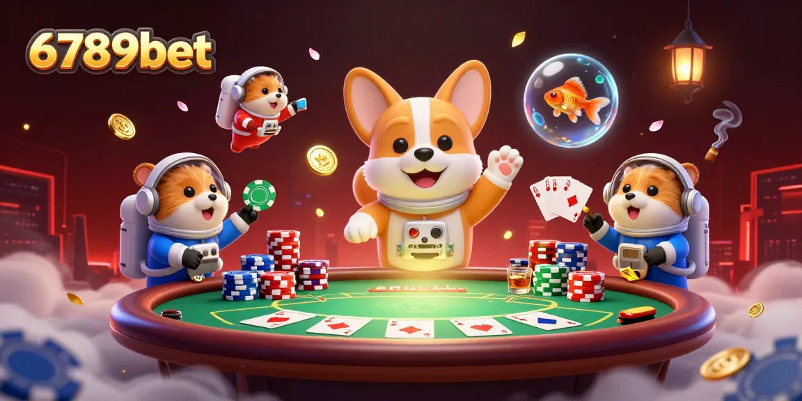 Engage with the exciting 6789bet experience in a vibrant space casino scene featuring playful characters and dynamic game elements.