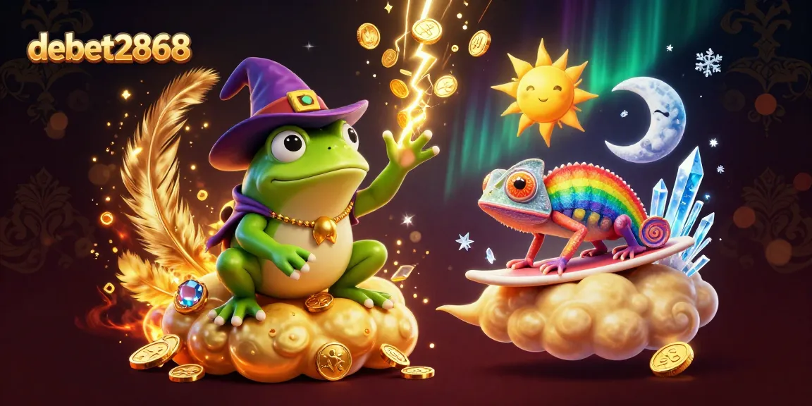 Engage with debet2868 and immerse in a vibrant 3D casino adventure featuring magical creatures and golden coins.