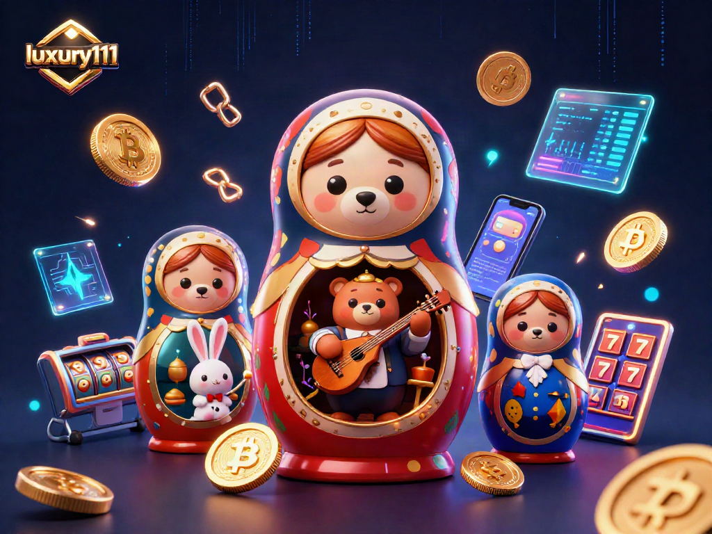 Experience the excitement of luxury111 with this vibrant casino-themed illustration featuring 3D elements and beautiful characters.