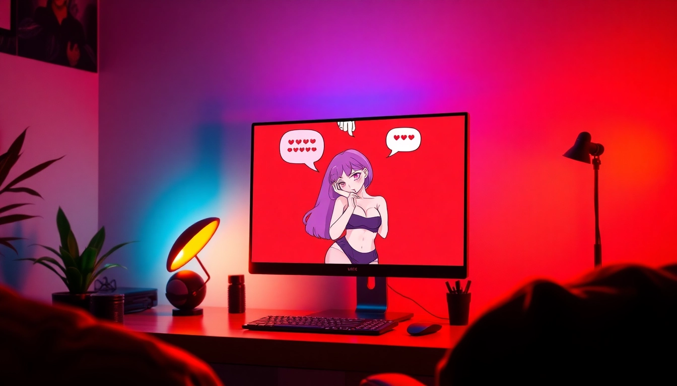 Engaging NSFW chat scene with vibrant colors and inviting digital characters.
