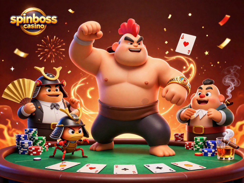 Entfessle den Nervenkitzel bei spinboss casino mit dynamischen Poker-Action und farbenfrohen Symbolen.