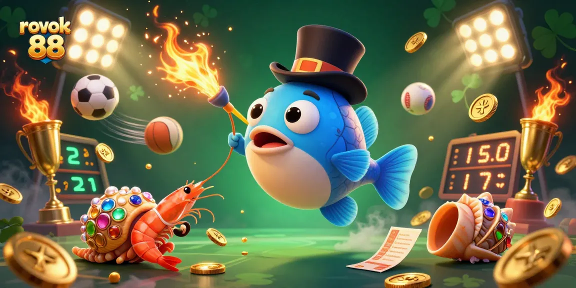 Watch the rokok 88 anglerfish luring golden coins in a vibrant casino scene.