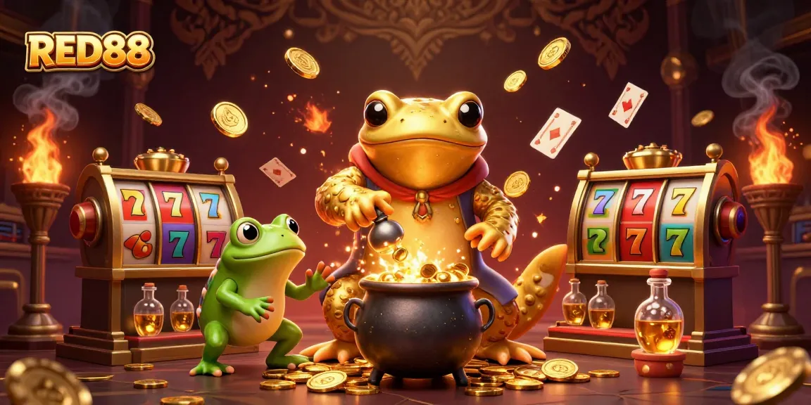 Engage with the vibrant world of RED88, where a golden salamander and friends bring slot excitement to life.