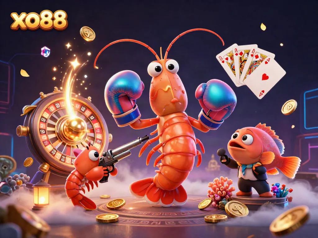 Experience the thrill of winning at xo88 with vibrant characters and engaging casino elements.