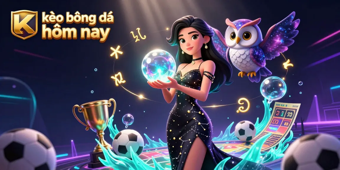 Experience thrilling kèo bóng đá hôm nay with sports betting excitement and mystical elements in a vibrant scene.