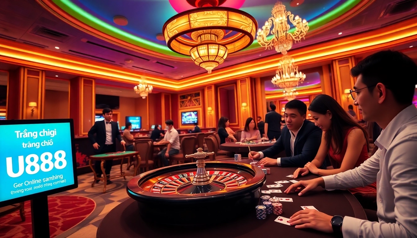 Experience the excitement of Trang chủ U888 with players at a vibrant casino table.