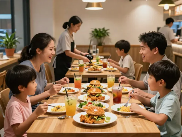 Enjoying family dining at ROKOK88 restaurant with rokok88 login convenience.